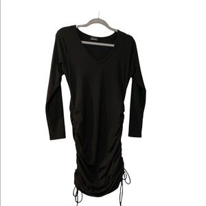 Sweater V-neck sweater dress plus size